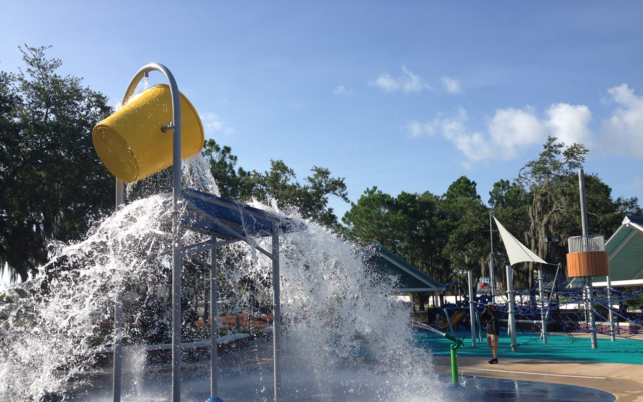 BUCKET O' FUN: The Water Works Park in Tampa features a modern wet playground to help beat the heat.