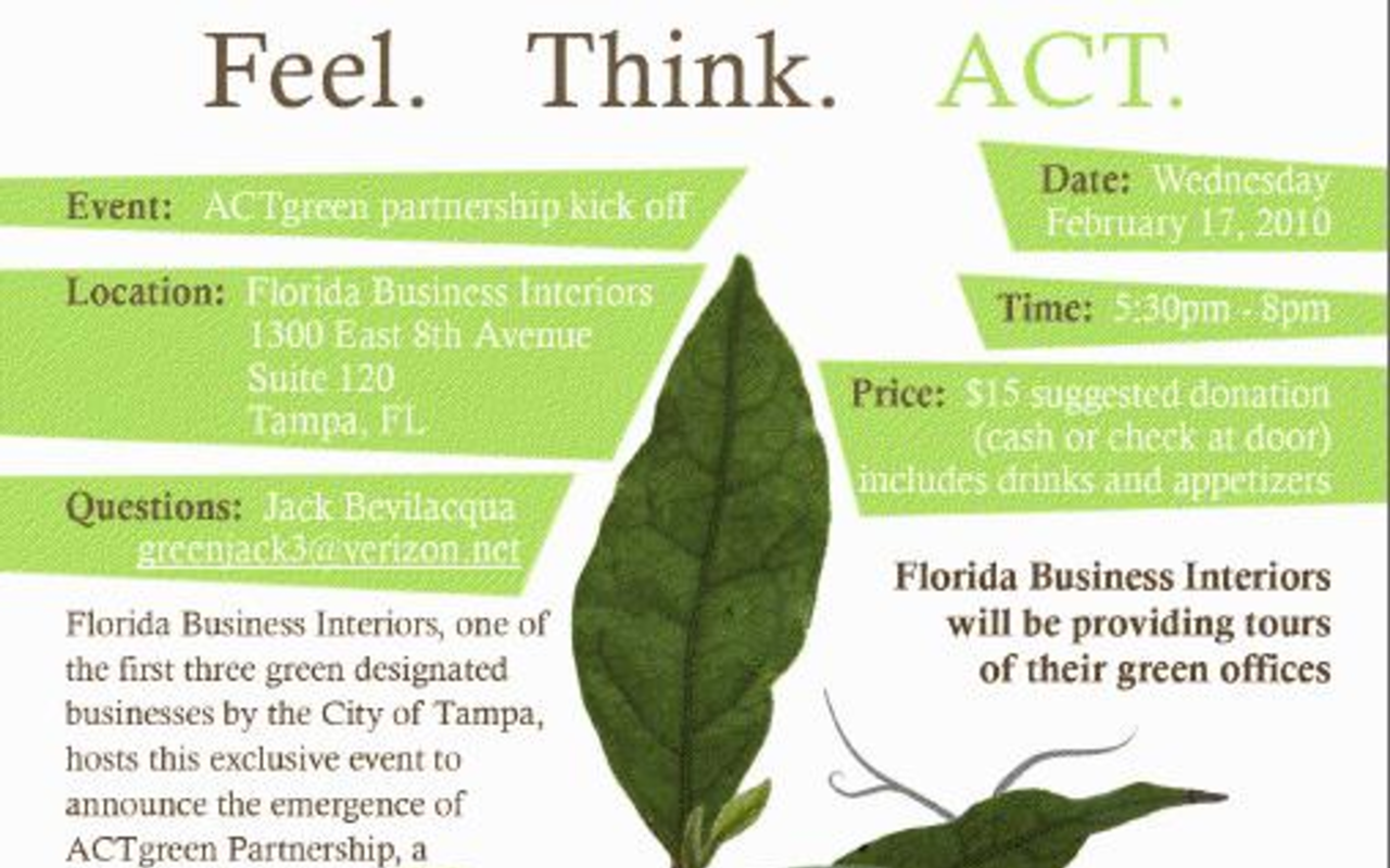 Welcome ACTgreen Partnership, Tampa Bay's newest 'green' non-profit, at their kickoff event in Ybor
